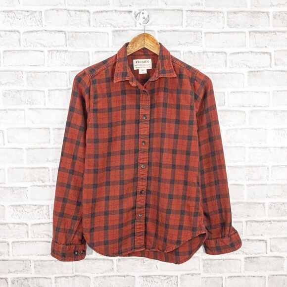 CC Filson Co Women's Button up alaskan Shirt in Brick Red Plaid Size Small - Picture 8 of 8